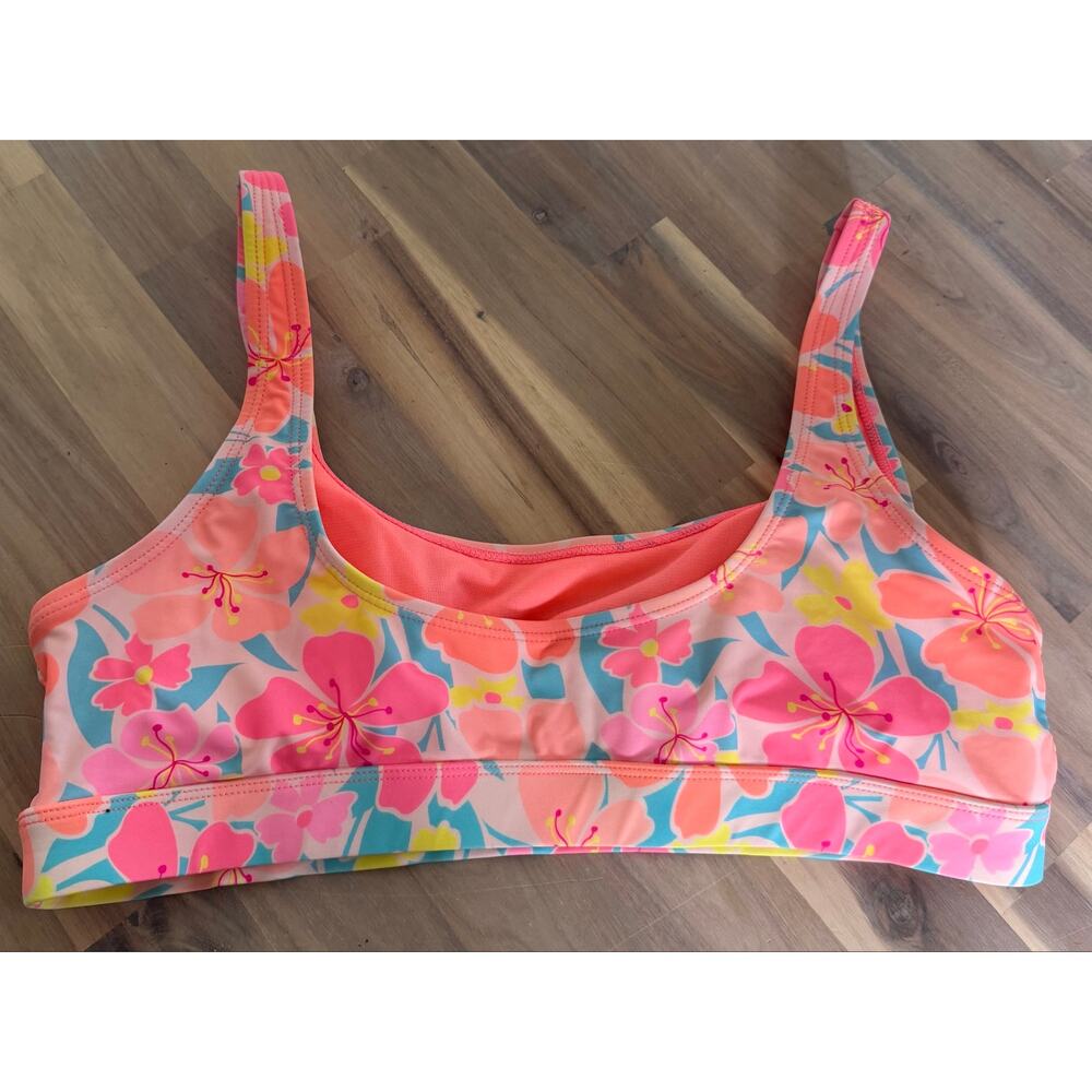 Heat Swimwear Pink Tropical Floral Underboob Swimsuit Bikini Swim Set Size XL - Picture 3 of 10